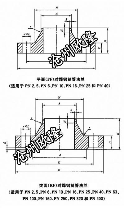 带颈对焊法兰 GB/T 9115 PN63 WN